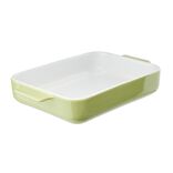 Plat &agrave; four rectangulaire c&eacute;ramique contour color&eacute; 32x19,5xH5,5cm (3 mod&egrave;les)
