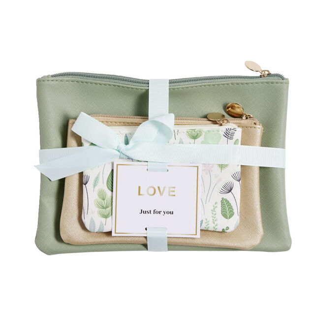 Ensemble de 3 pochettes plates assorties - 2 mod&egrave;les