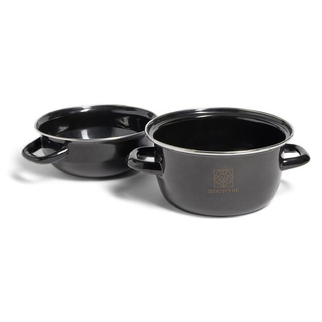 Marmite &agrave; moules avec couvercle acier noir &Oslash;18xH16,5cm