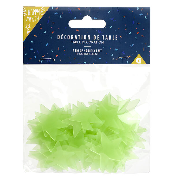 &Eacute;toiles phosphorescentes d&eacute;coration de table 3x3cm