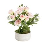 Roses articielles dans pot en ciment &Oslash;20xH34cm