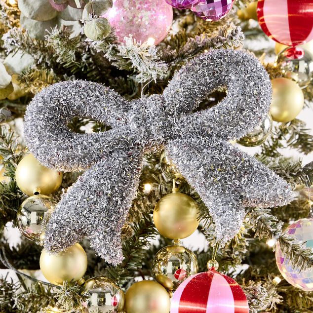 Noeud de No&euml;l paillet&eacute; &agrave; suspendre L25cm (3 mod&egrave;les)