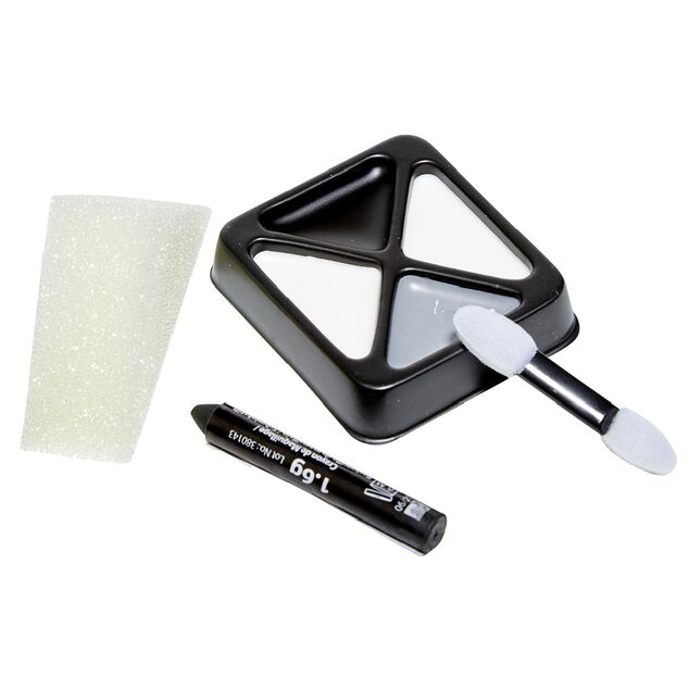 Kit maquillage gras Halloween squelette blanc gris noir
