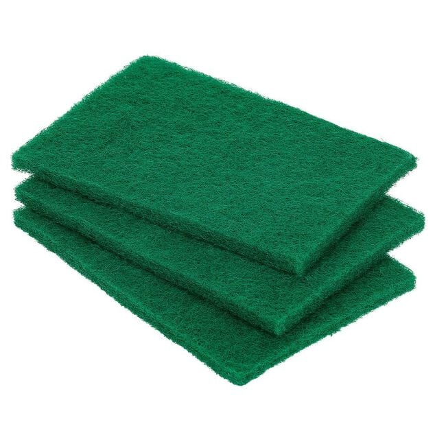 Lot de 5 tampons &agrave; r&eacute;curer grattants 15x10cm polyester vert