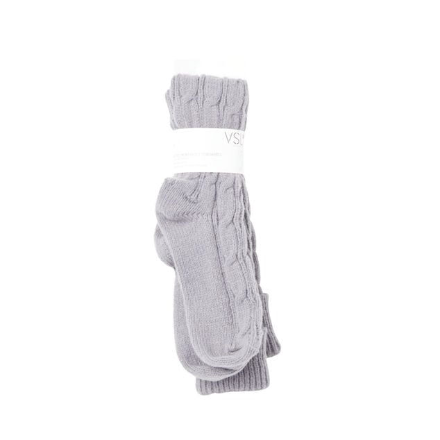 Chaussettes hautes style tricot femme grises ou blanches