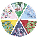 Éventail en polyester imprimé - 3 modèles