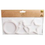 Déco à suspendre étoile/sapin/boule blanc x6