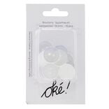 Bouton multiusage x15 plastique blanc transparent Ø19mm