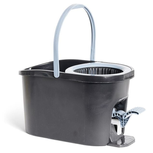Seau essoreur 5L &agrave; p&eacute;dale avec balai rotatif