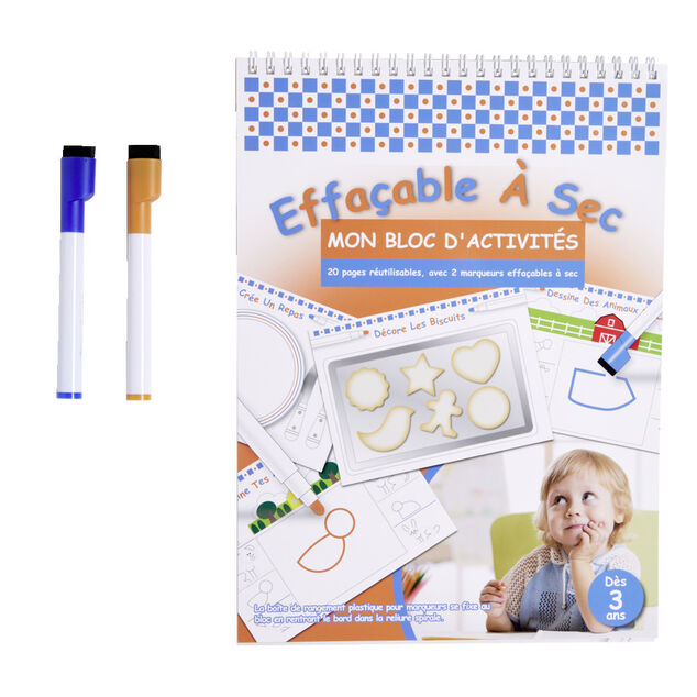 Ardoise d'actvités avec 2 feutres