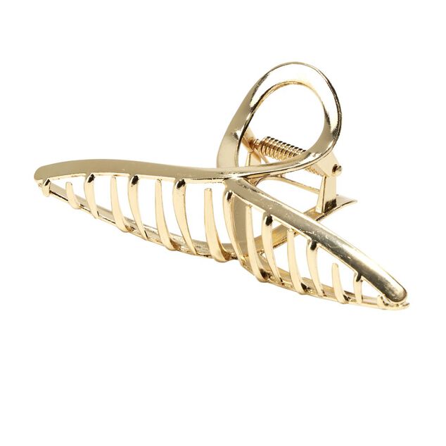 Pince à cheveux torsadée métal doré