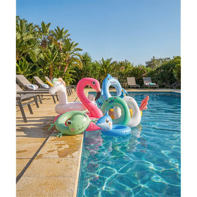 Bou&eacute;e gonflable licorne Squichy plastique blanc et rose 91x116cm