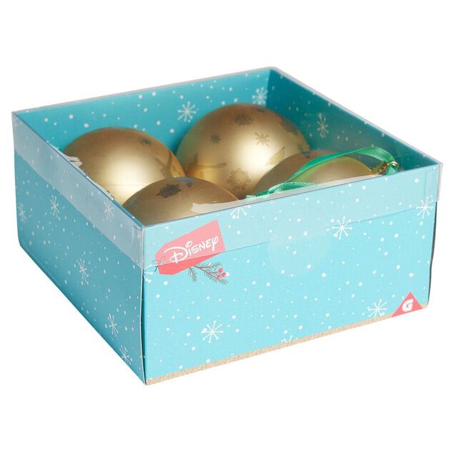 Boule de No&euml;l Disney Le Roi Lion dor&eacute; &Oslash;8cm x4