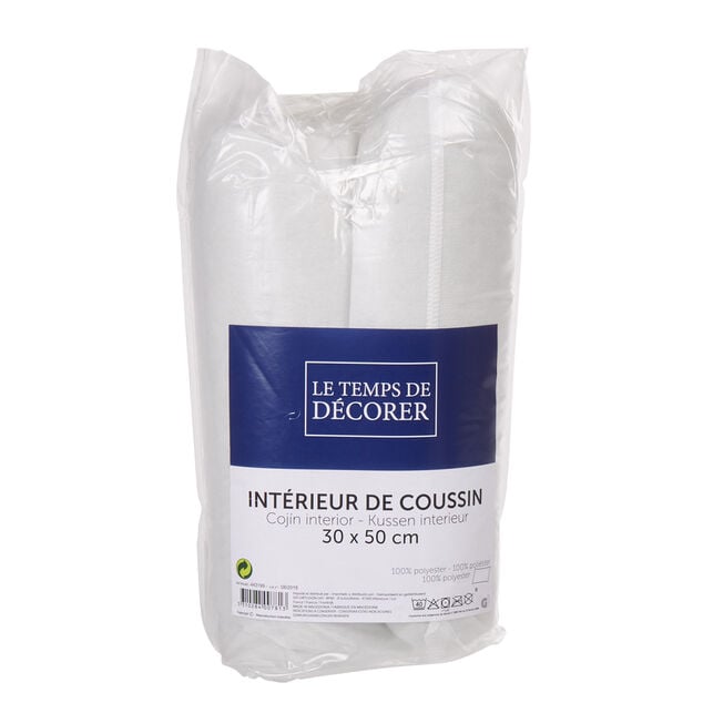 Coussin de rembourrage rectangulaire blanc polyester