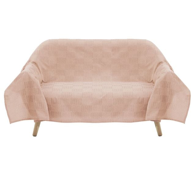 Jet&eacute; de canap&eacute; polyester et coton orange rouille 170x250cm