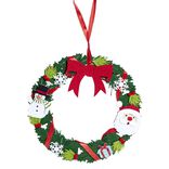 Couronne No&euml;l feutrine &agrave; suspendre H25 cm