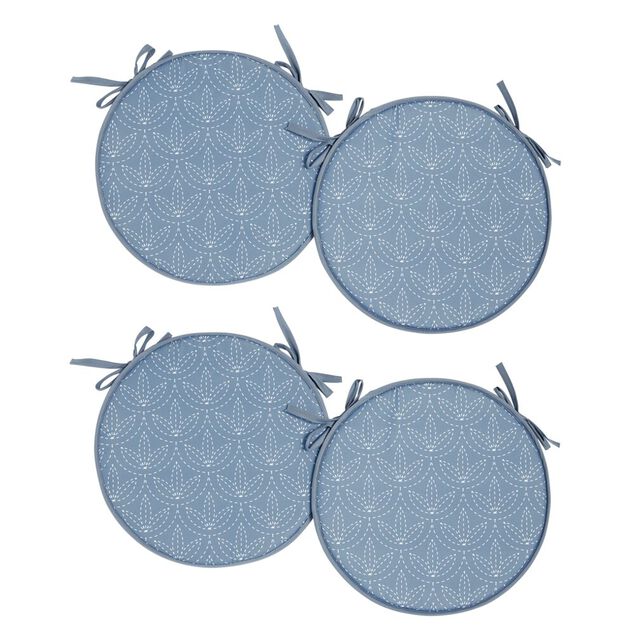 Galette de chaise ronde x4 avec motif Ø38cm (4 modèles)