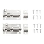 Loquet de fermeture coulissante x2 en m&eacute;tal gris L6,5cm