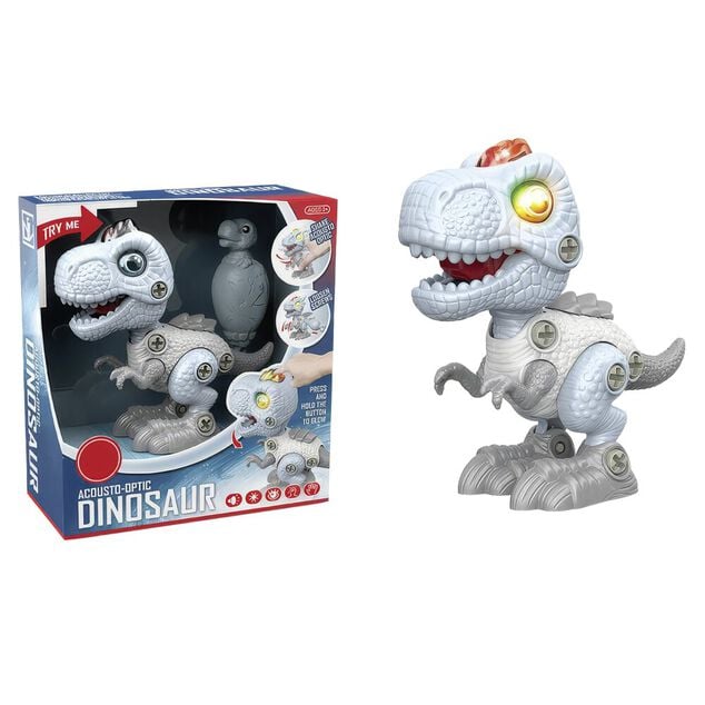 Jeu bloc de construction enfant dinosaure son et lumi&egrave;re bleu 16x7xH14,5cm