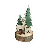 Rondin bois avec déco Noël à poser Ø7xH12cm (3 modèles)