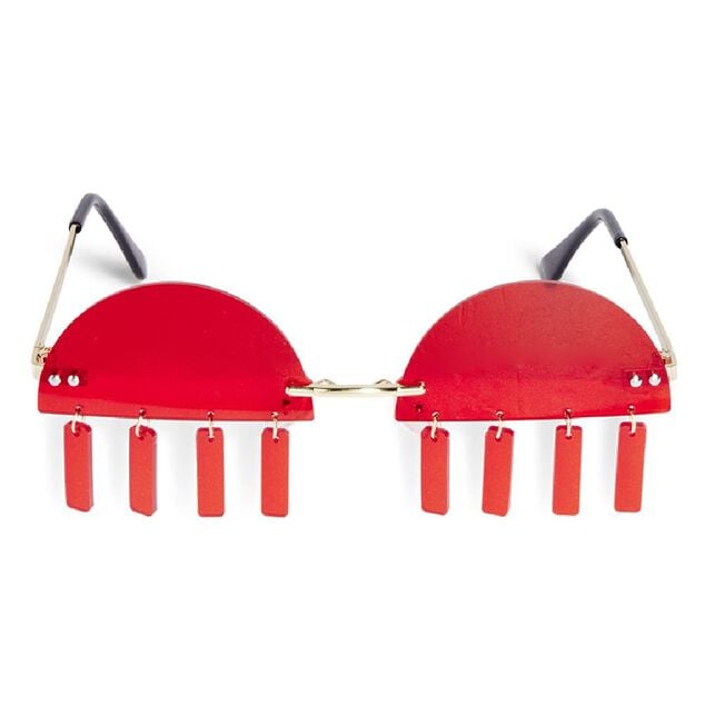 Lunettes fantaisies adulte rouge et pendants