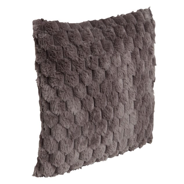 Coussin carr&eacute; toucher peluche 40x40cm - 4 mod&egrave;les