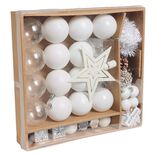 D&eacute;coration sapin No&euml;l blanc et argent&eacute; x40
