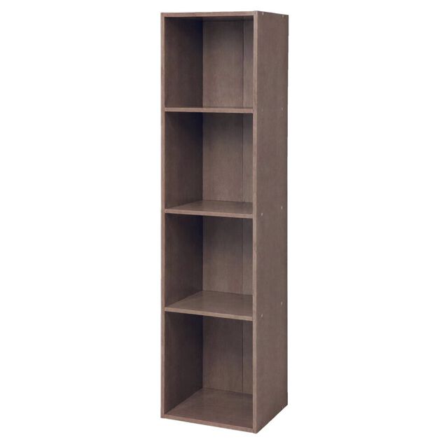 Tour de rangement Box Cube 4 cases en bois marron 35x30xH137cm