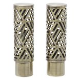 Embout tringle &agrave; rideau &Oslash;20mm cylindrique aluminium laiton bross&eacute; x2