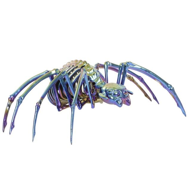 D&eacute;coration Halloween &agrave; poser Spirit araign&eacute;e plastique iridescente 35x13xH20cm