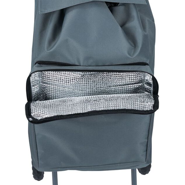 Chariot de course avec poche fra&icirc;cheur et 6 roues - 35xH.95cm