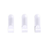 Lot de 3 crochets plastique blanc