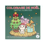 Cahier de coloriage papier 24 pages No&euml;l L20X20 cm vert