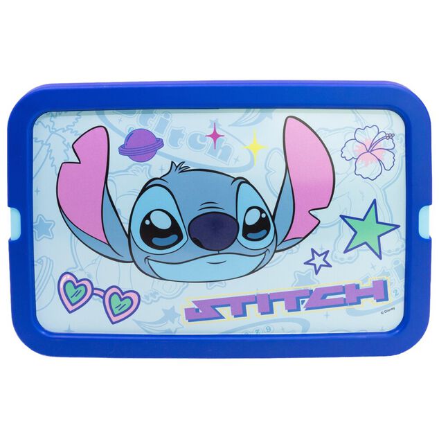 Box de rangement Disney Stitch et Angel 23L plastique bleu 40x30xH27,5cm