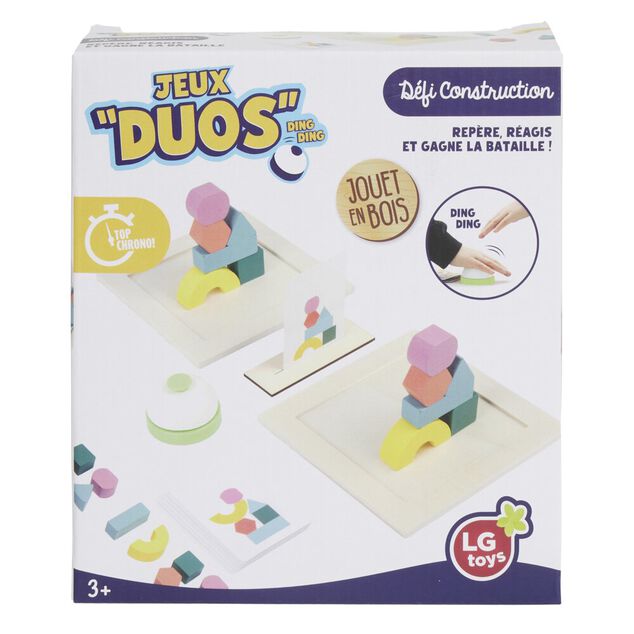 Jeu bois activité en duo défi bille construction et flèches (3 modèles)