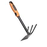 Serfouette &agrave; main m&eacute;tal et manche plastique orange 33x18xH8cm