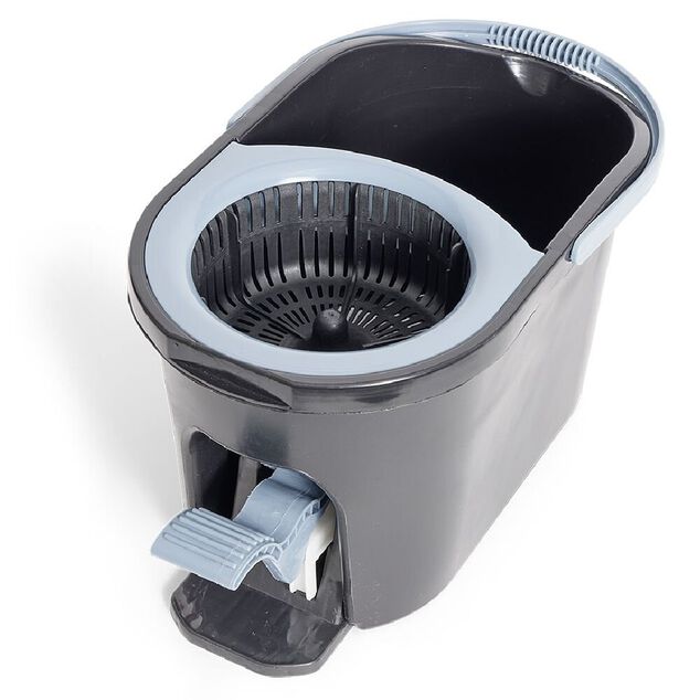 Seau essoreur 5L &agrave; p&eacute;dale avec balai rotatif