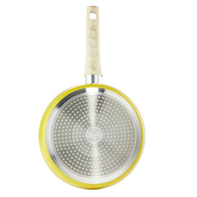 Po&ecirc;le alu rev&ecirc;tement antiadh&eacute;sif tous feux dont induction &Oslash;24cm jaune