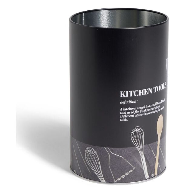 Support &agrave; ustensiles en m&eacute;tal noir design Kitchen tools &Oslash;11xH17,4cm