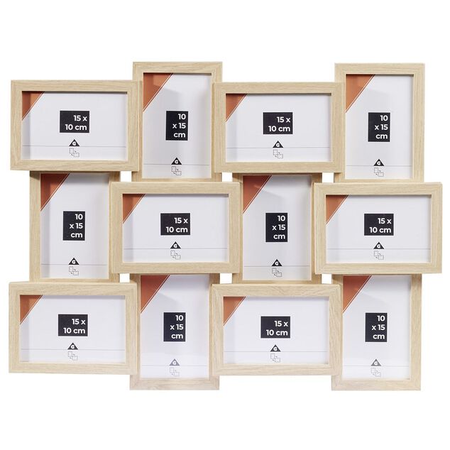 Pêle mêle plastique beige 42x48cm 12 vues 10x15cm