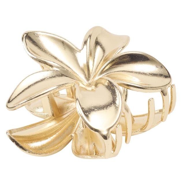 Pince cheveux fleur de tiar&eacute; m&eacute;tal dor&eacute; &Oslash;5cm