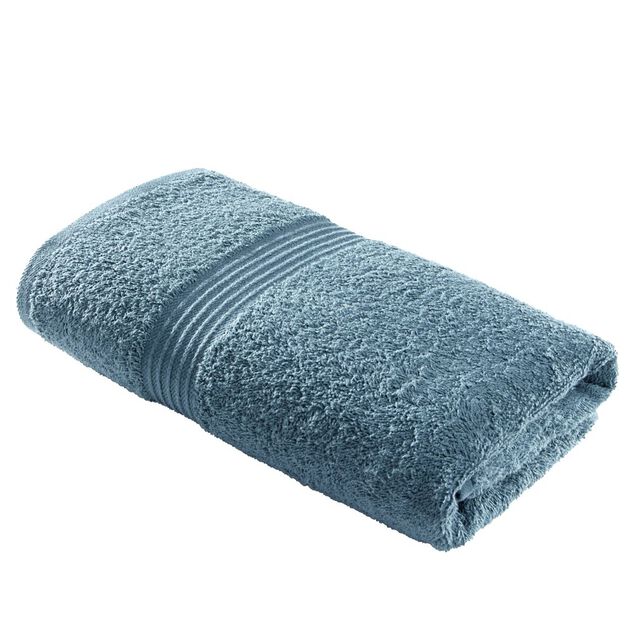 Serviette de toilette 50x90cm coton bleu paon