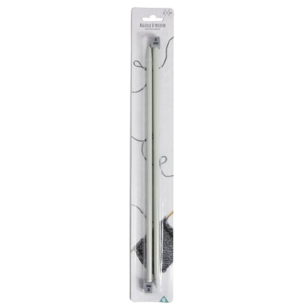 Aiguille à tricoter en aluminium Ø8mm et L35cm
