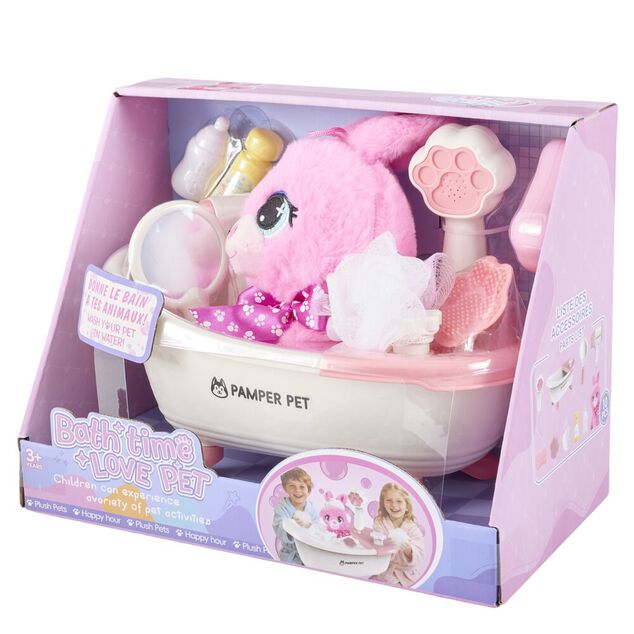 Peluche de bain pour b&eacute;b&eacute; 16x13xH16cm (2 mod&egrave;les lapin ou chiot)