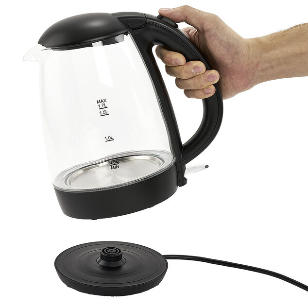 Bouilloire LED sans fil couleurs variables Homday en verre 1,7 L