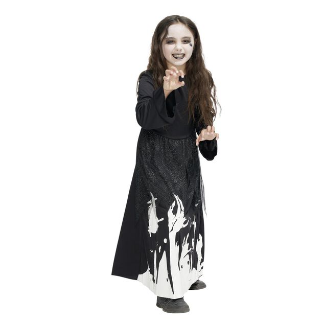 D&eacute;guisement Halloween enfant phosphorescent sorci&egrave;re robe 7/10ans