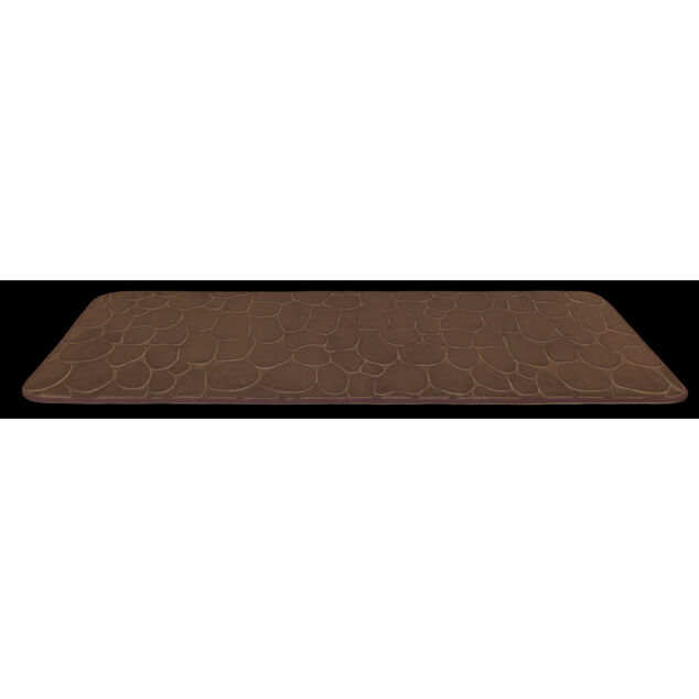 Tapis de bain motif galet 45x120cm - 2 mod&egrave;les marron ou gris