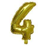 Ballon chiffre 4 dor&eacute; ou argent&eacute; 33cm