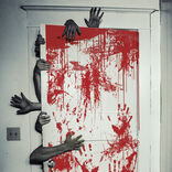 D&eacute;coration de porte Halloween effet ensanglant&eacute;