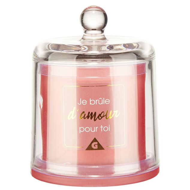 Bougie cloche message senteur Vanille corail